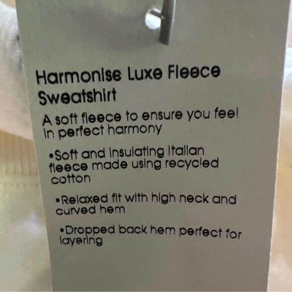 NWT Sweaty Betty Harmonise Luxe Fleece White Pullover Sweatshirt Size Large - Picture 4 of 5